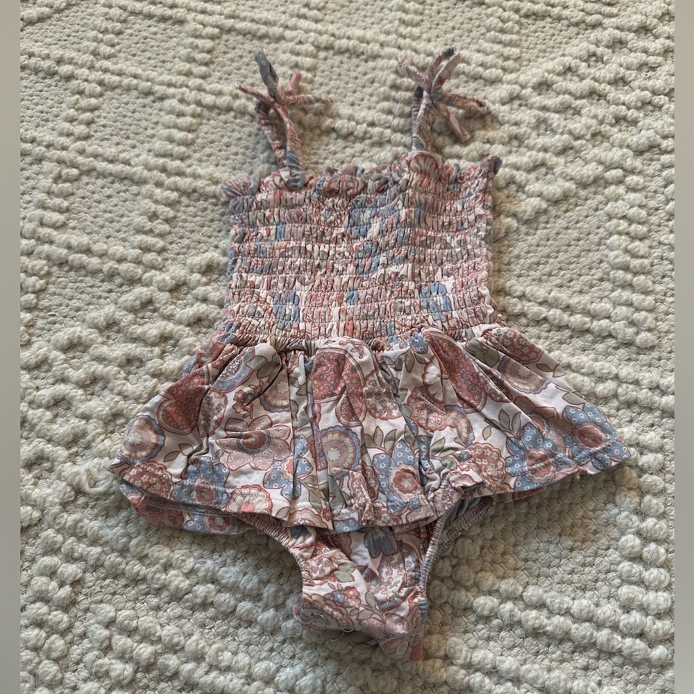 Angel Dear Floral Smocked Baby Romper 6-12m